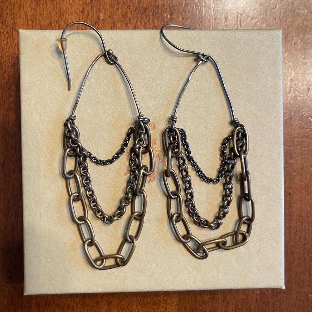 Jennifer Kahn Jewelry handmade multi chain earrings - Picture 2 of 10